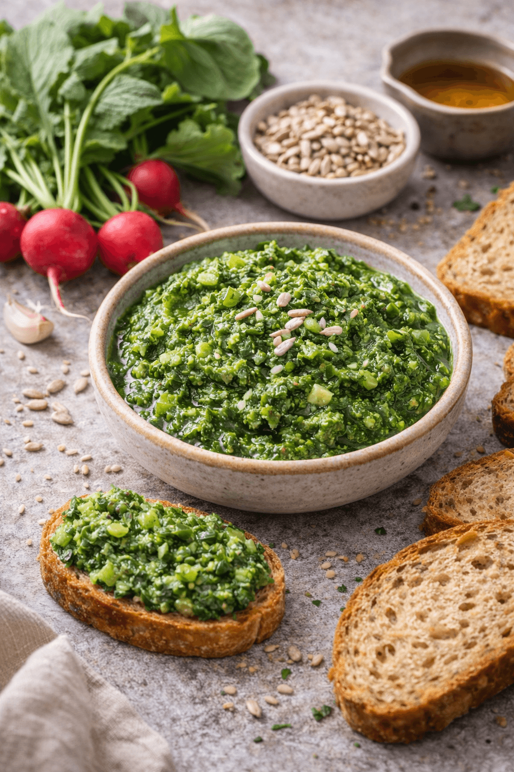 pesto de fanes de radis anti gaspi maït éco